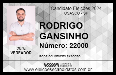 Candidato RODRIGO GANSINHO 2024 - OSASCO - Eleições