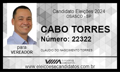 Candidato CABO TORRES 2024 - OSASCO - Eleições