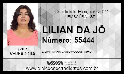 Candidato LILIAN DA JÔ 2024 - EMBAÚBA - Eleições