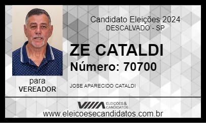 Candidato ZE CATALDI 2024 - DESCALVADO - Eleições