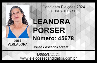 Candidato LEANDRA PORSER 2024 - COROADOS - Eleições