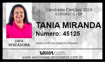 Candidato TANIA MIRANDA 2024 - COROADOS - Eleições