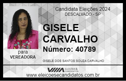 Candidato GISELE CARVALHO 2024 - DESCALVADO - Eleições