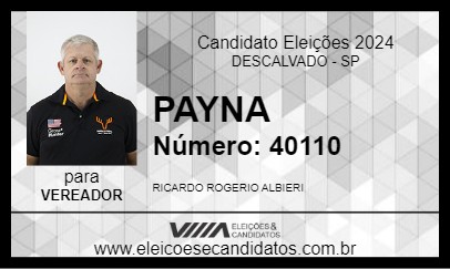 Candidato PAYNA 2024 - DESCALVADO - Eleições