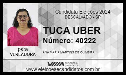 Candidato TUCA UBER 2024 - DESCALVADO - Eleições