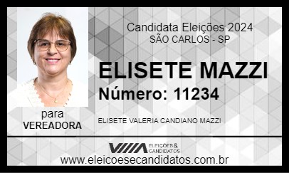 Candidato ELISETE MAZZI 2024 - SÃO CARLOS - Eleições