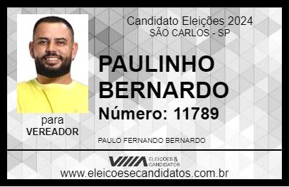 Candidato PAULINHO BERNARDO 2024 - SÃO CARLOS - Eleições