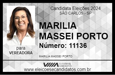 Candidato MARILIA MASSEI PORTO 2024 - SÃO CARLOS - Eleições