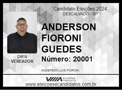 Candidato ANDERSON FIORONI GUEDES 2024 - DESCALVADO - Eleições