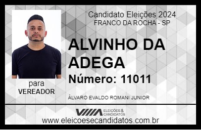 Candidato ALVINHO DA ADEGA 2024 - FRANCO DA ROCHA - Eleições