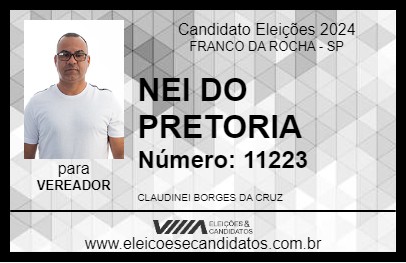 Candidato NEI DO PRETORIA 2024 - FRANCO DA ROCHA - Eleições