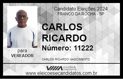 Candidato CARLOS RICARDO 2024 - FRANCO DA ROCHA - Eleições