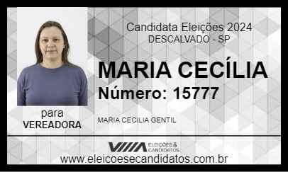 Candidato MARIA CECÍLIA 2024 - DESCALVADO - Eleições