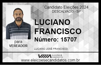 Candidato LUCIANO FRANCISCO 2024 - DESCALVADO - Eleições