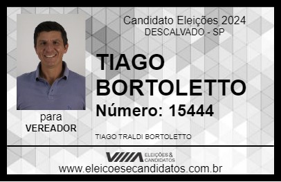 Candidato TIAGO BORTOLETTO 2024 - DESCALVADO - Eleições