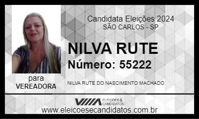 Candidato NILVA RUTE 2024 - SÃO CARLOS - Eleições