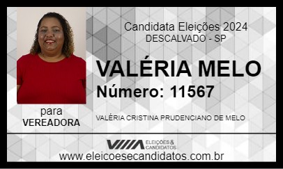 Candidato VALÉRIA MELO 2024 - DESCALVADO - Eleições