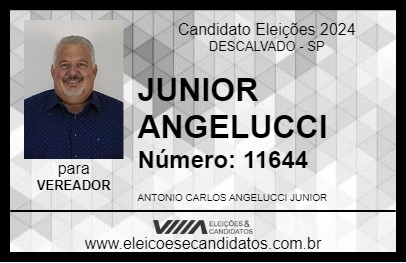 Candidato JUNIOR ANGELUCCI 2024 - DESCALVADO - Eleições