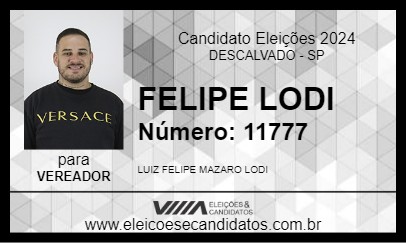 Candidato FELIPE LODI 2024 - DESCALVADO - Eleições