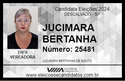 Candidato JUCIMARA BERTANHA 2024 - DESCALVADO - Eleições