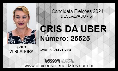 Candidato CRIS DA UBER 2024 - DESCALVADO - Eleições