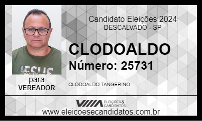 Candidato CLODOALDO 2024 - DESCALVADO - Eleições