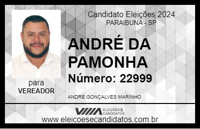 Candidato ANDRÉ DA PAMONHA 2024 - PARAIBUNA - Eleições