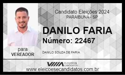 Candidato DANILO FARIA 2024 - PARAIBUNA - Eleições