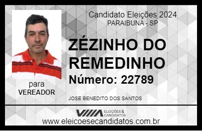 Candidato ZÉZINHO DO REMEDINHO 2024 - PARAIBUNA - Eleições