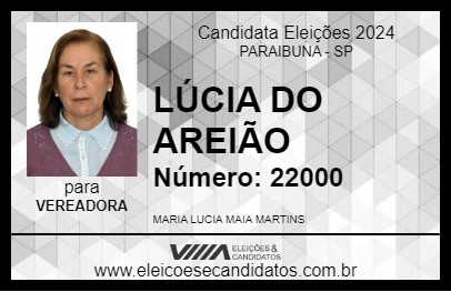 Candidato LÚCIA DO AREIÃO 2024 - PARAIBUNA - Eleições