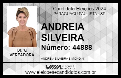 Candidato ANDREIA SILVEIRA 2024 - PARAGUAÇU PAULISTA - Eleições