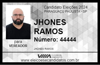 Candidato JHONES RAMOS 2024 - PARAGUAÇU PAULISTA - Eleições