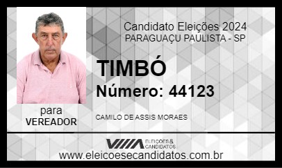 Candidato TIMBÓ 2024 - PARAGUAÇU PAULISTA - Eleições