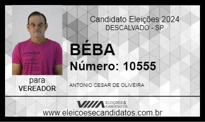 Candidato BÉBA 2024 - DESCALVADO - Eleições