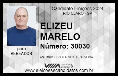 Candidato ELIZEU MARELO 2024 - RIO CLARO - Eleições