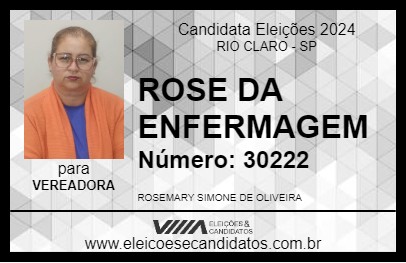 Candidato ROSE DA ENFERMAGEM 2024 - RIO CLARO - Eleições