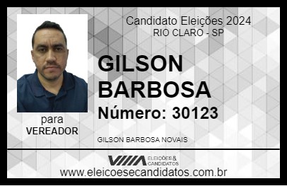 Candidato GILSON BARBOSA 2024 - RIO CLARO - Eleições