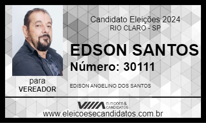 Candidato EDSON SANTOS 2024 - RIO CLARO - Eleições