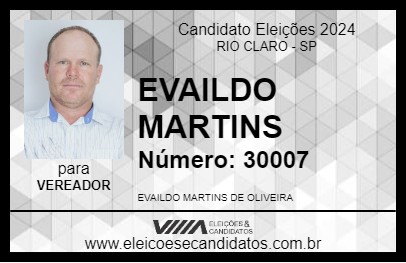 Candidato EVAILDO MARTINS 2024 - RIO CLARO - Eleições