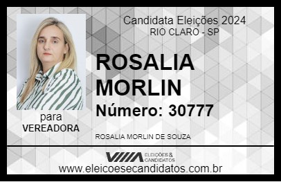 Candidato ROSALIA MORLIN 2024 - RIO CLARO - Eleições