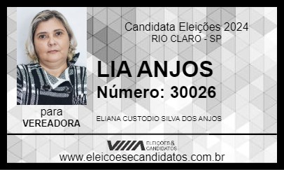 Candidato LIA ANJOS 2024 - RIO CLARO - Eleições