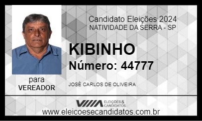 Candidato KIBINHO 2024 - NATIVIDADE DA SERRA - Eleições