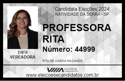 Candidato PROFESSORA RITA 2024 - NATIVIDADE DA SERRA - Eleições