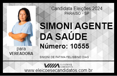 Candidato SIMONI AGENTE DA SAÚDE 2024 - PARAÍSO - Eleições