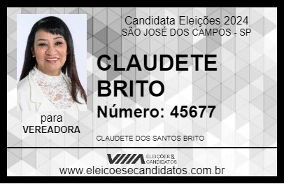 Candidato CLAUDETE BRITO 2024 - SÃO JOSÉ DOS CAMPOS - Eleições