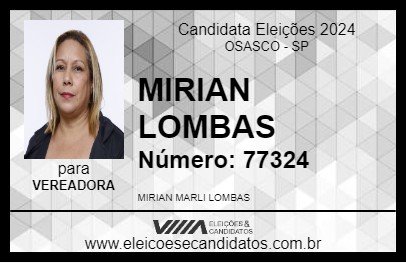 Candidato MIRIAN LOMBAS 2024 - OSASCO - Eleições