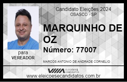 Candidato MARQUINHO DE OZ 2024 - OSASCO - Eleições