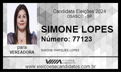 Candidato SIMONE LOPES 2024 - OSASCO - Eleições