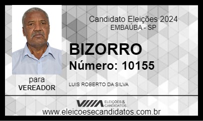 Candidato BIZORRO 2024 - EMBAÚBA - Eleições