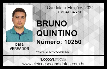 Candidato BRUNO QUINTINO 2024 - EMBAÚBA - Eleições